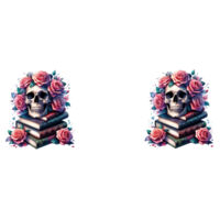 Books, Flowers and Skull - Mug Design