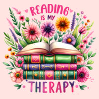Reading Is My Therapy Pink Hoodie Design