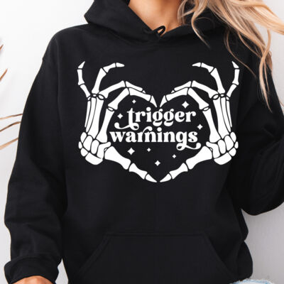 Trigger Warnings skelly heart  - Hoodie Thumbnail