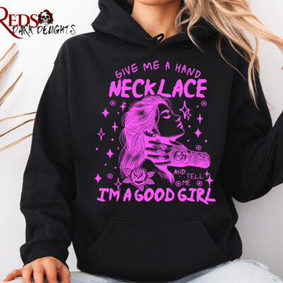 Give me a hand necklace 1 Pink Hoodie Thumbnail