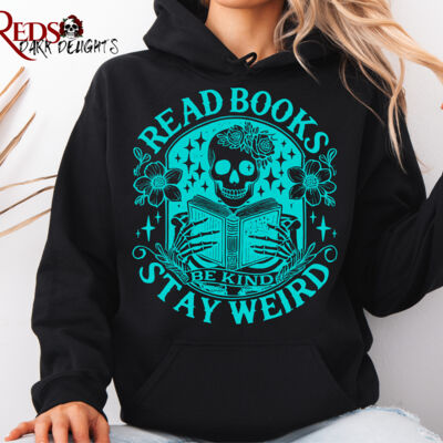 Read Books Stay Weird 1 Blue - Hoodie Thumbnail